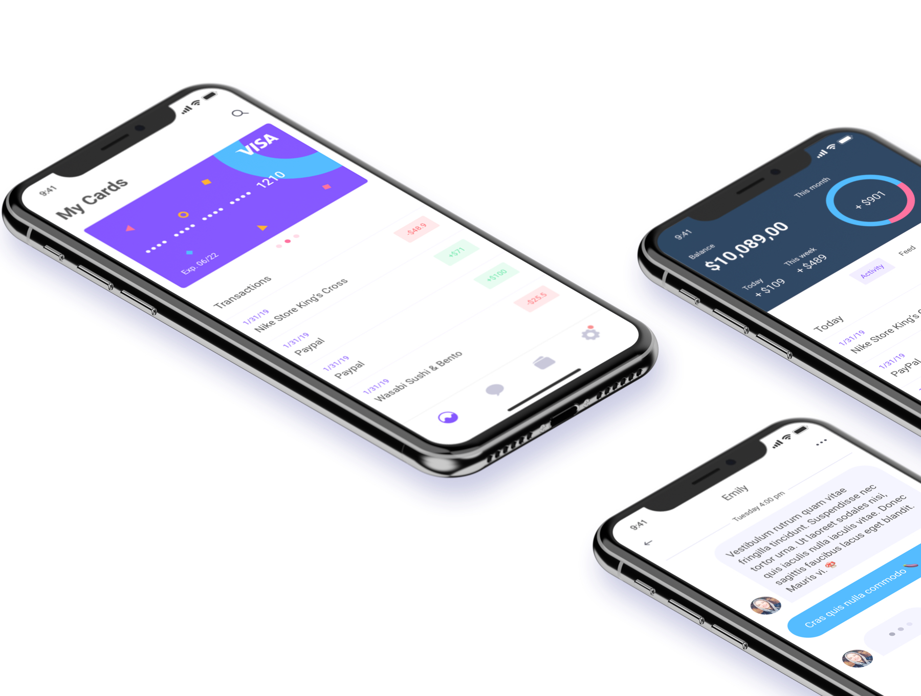 社交金融账单APP应用程序UI界面设计套件 Percent Mobile App UI Kit_img_2