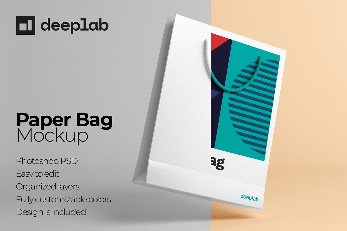纸质手提袋设计预览样机模板合集 Paper Bag Mockup - 10 Sets_img_2