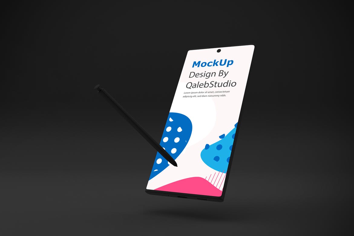 Note 10大屏手机屏幕预览样机模板 Dark Note 10 Mockup_img_2