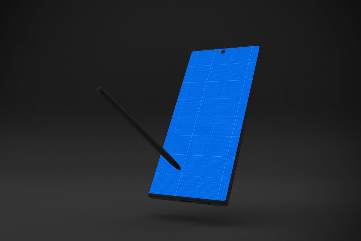 Note 10大屏手机屏幕预览样机模板 Dark Note 10 Mockup_img_2