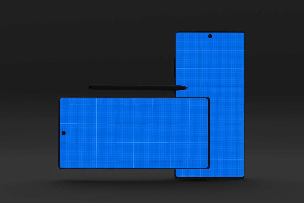 Note 10大屏手机屏幕预览样机模板 Dark Note 10 Mockup_img_2