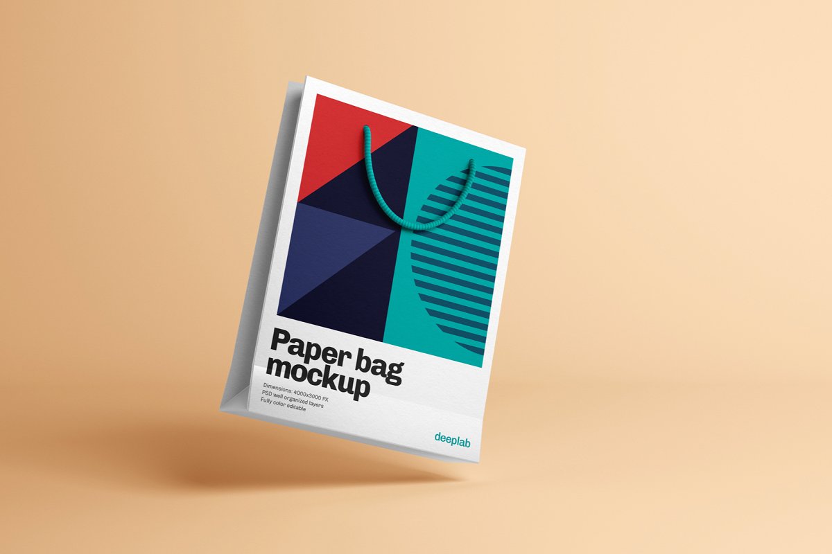 纸质手提袋设计预览样机模板合集 Paper Bag Mockup - 10 Sets_img_2