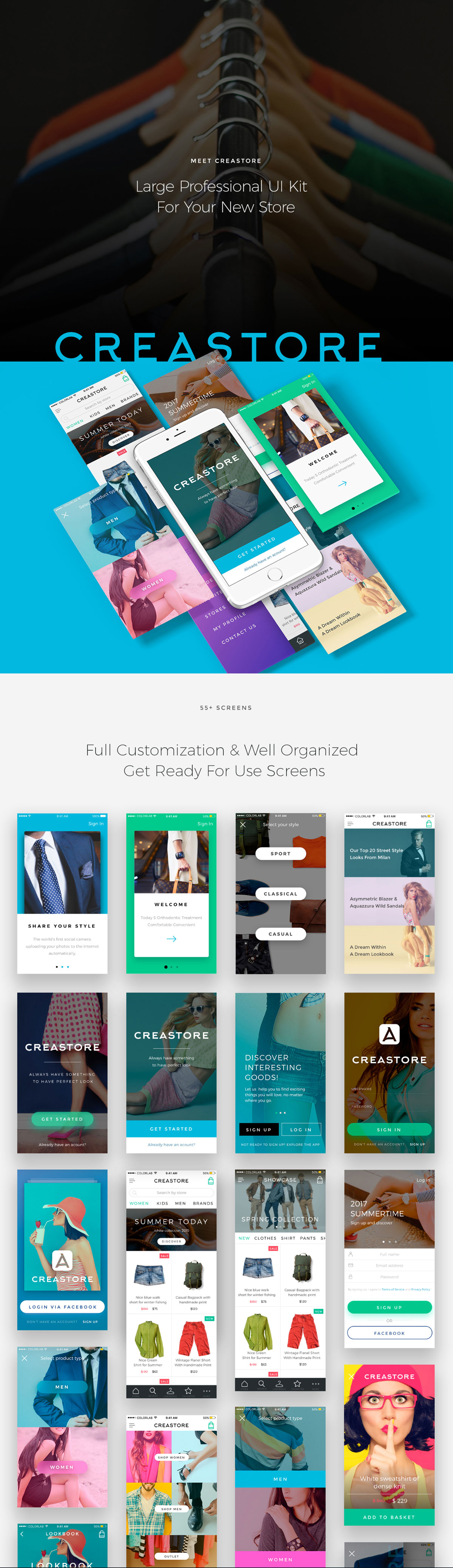 服装商城APP应用程序UI界面设计套件 CreaStore UI Kit_img_2