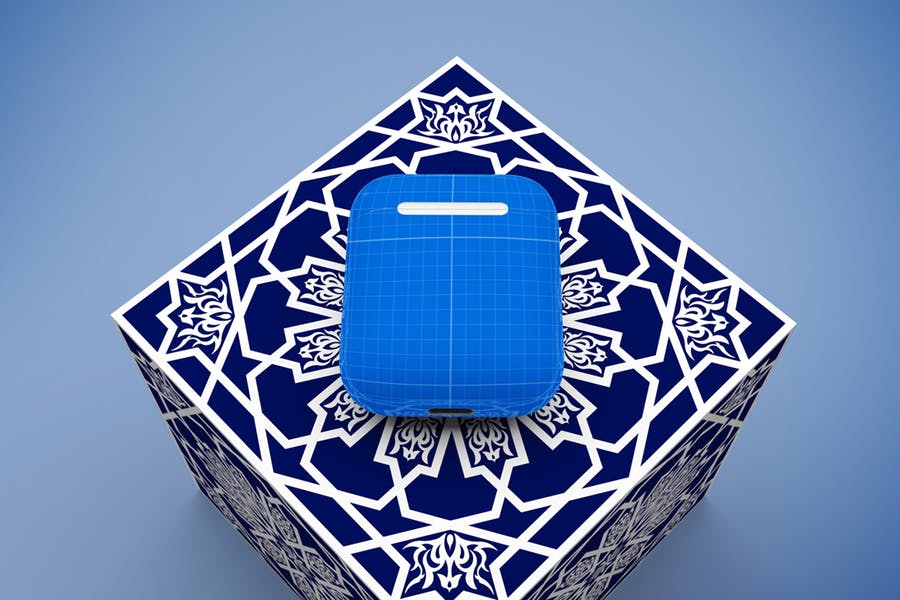 创意Airpods收纳盒外观设计效果图样机模板 Arabic Airpods mockup_img_2