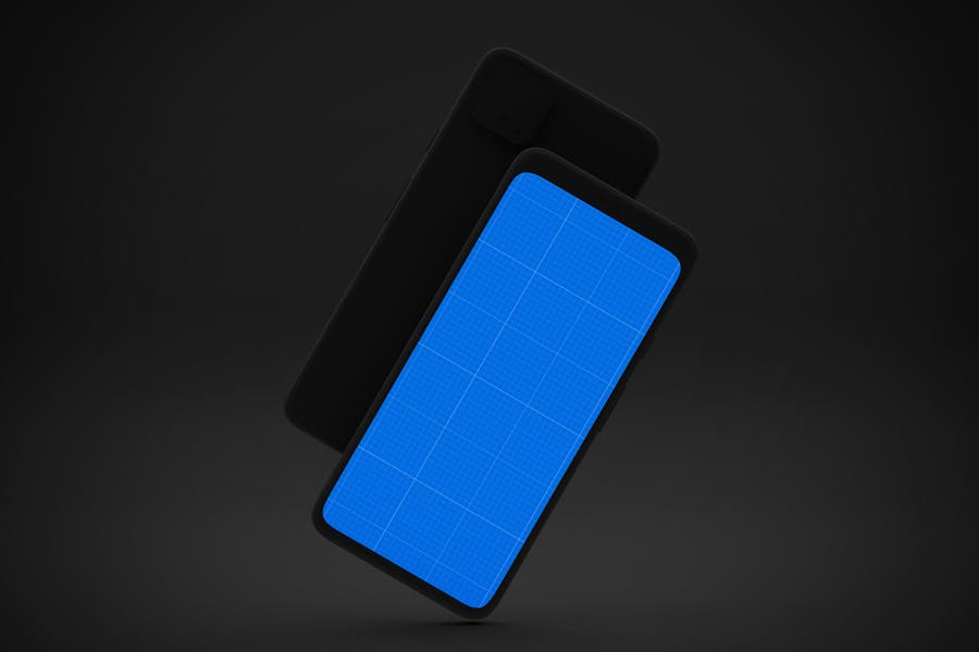 应用程序设计预览黑色Pixel 4手机样机模板 Dark Pixel 4 mockup_img_2