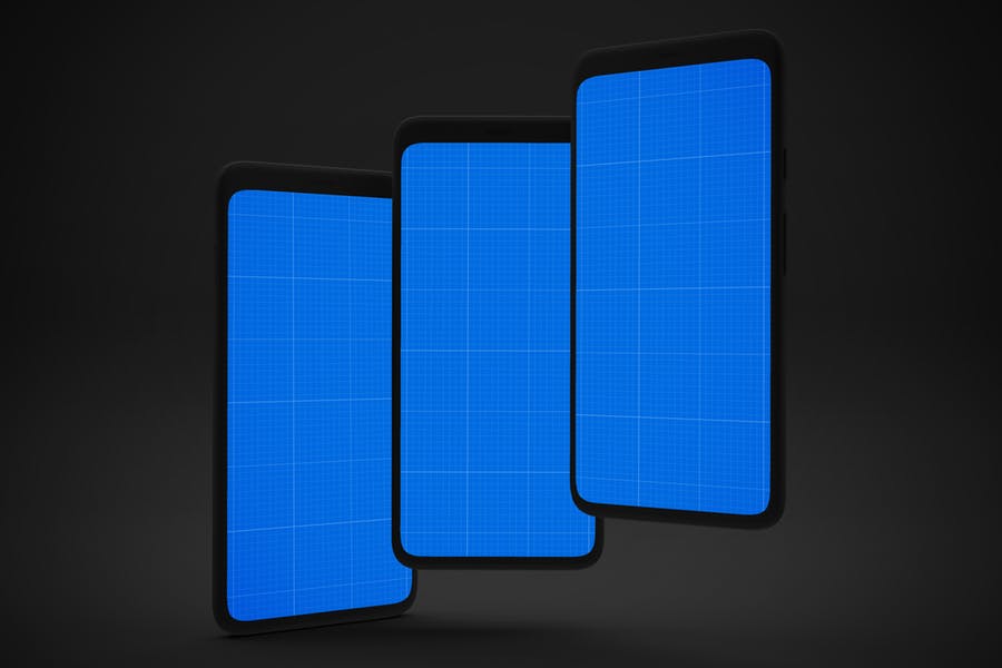 应用程序设计预览黑色Pixel 4手机样机模板 Dark Pixel 4 mockup_img_2