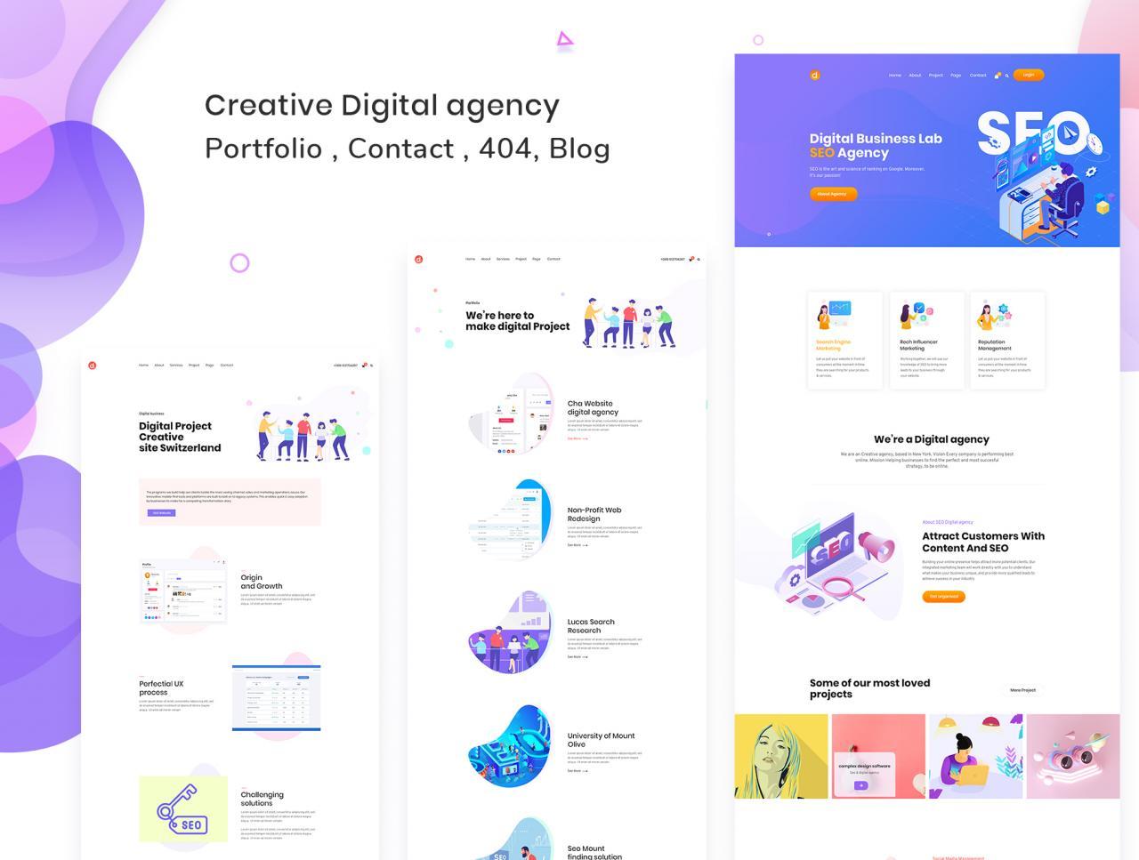 SEO优化WEB企业网站UI界面设计模板套件 Dmsa – SEO & Digital Agency Template_img_2