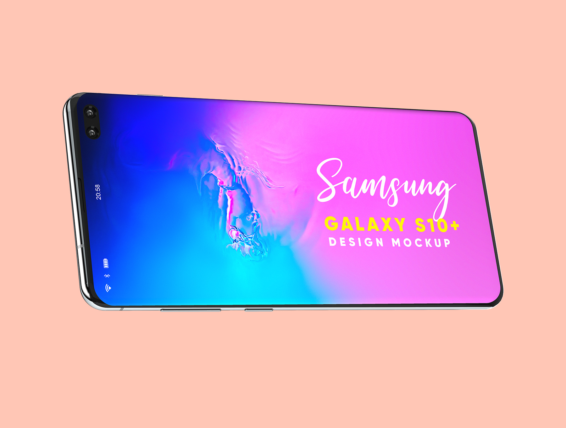 网站&应用程序设计三星Galaxy S10手机展示样机模板3 Samsung Galaxy S10+ Design Mockup 3_img_2