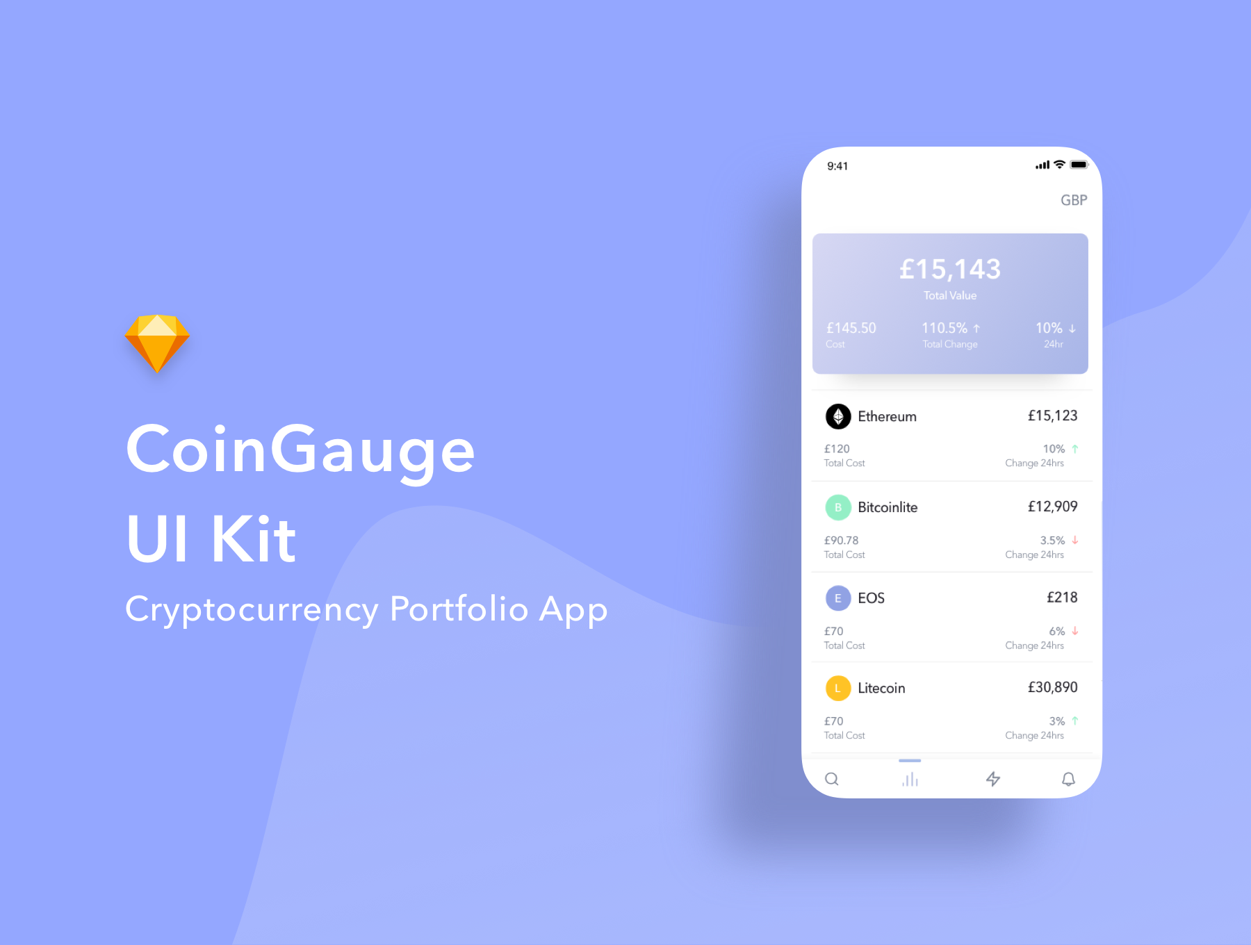 银行钱包加密货币APP应用程序UI界面设计套件 CoinGauge UI Kit_img_2