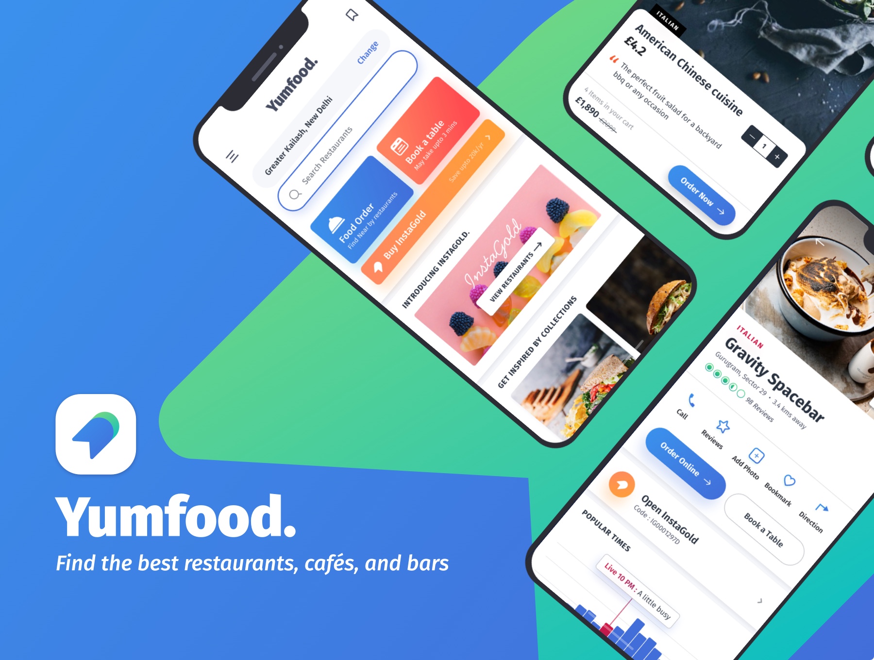 咖啡店酒店餐馆食品外卖APP应用程序UI界面设计套件 YumFood - Mobile App UI kit_img_2