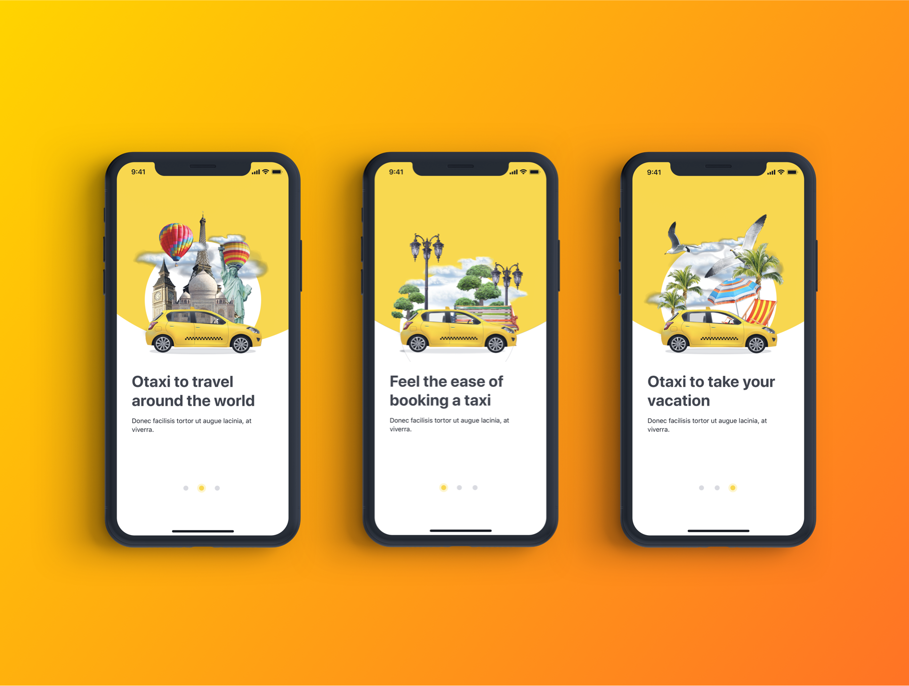 类Uber&滴滴出行叫车APP应用UI设计套件SKETCH模板 Otaxi Mobile UI Kit_img_2