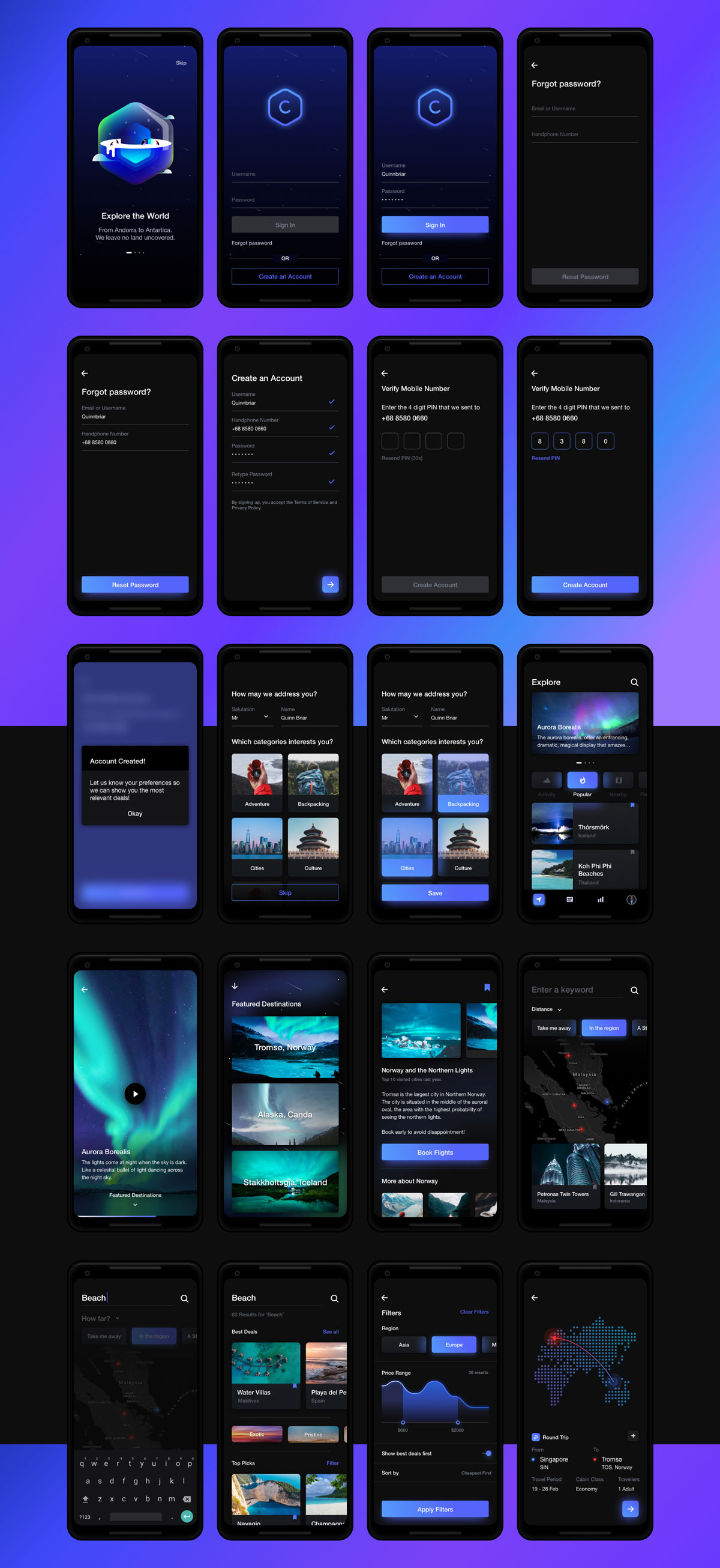 航班机票预订APP应用程序UI界面设计套件 Cosmos UI Kit_img_2