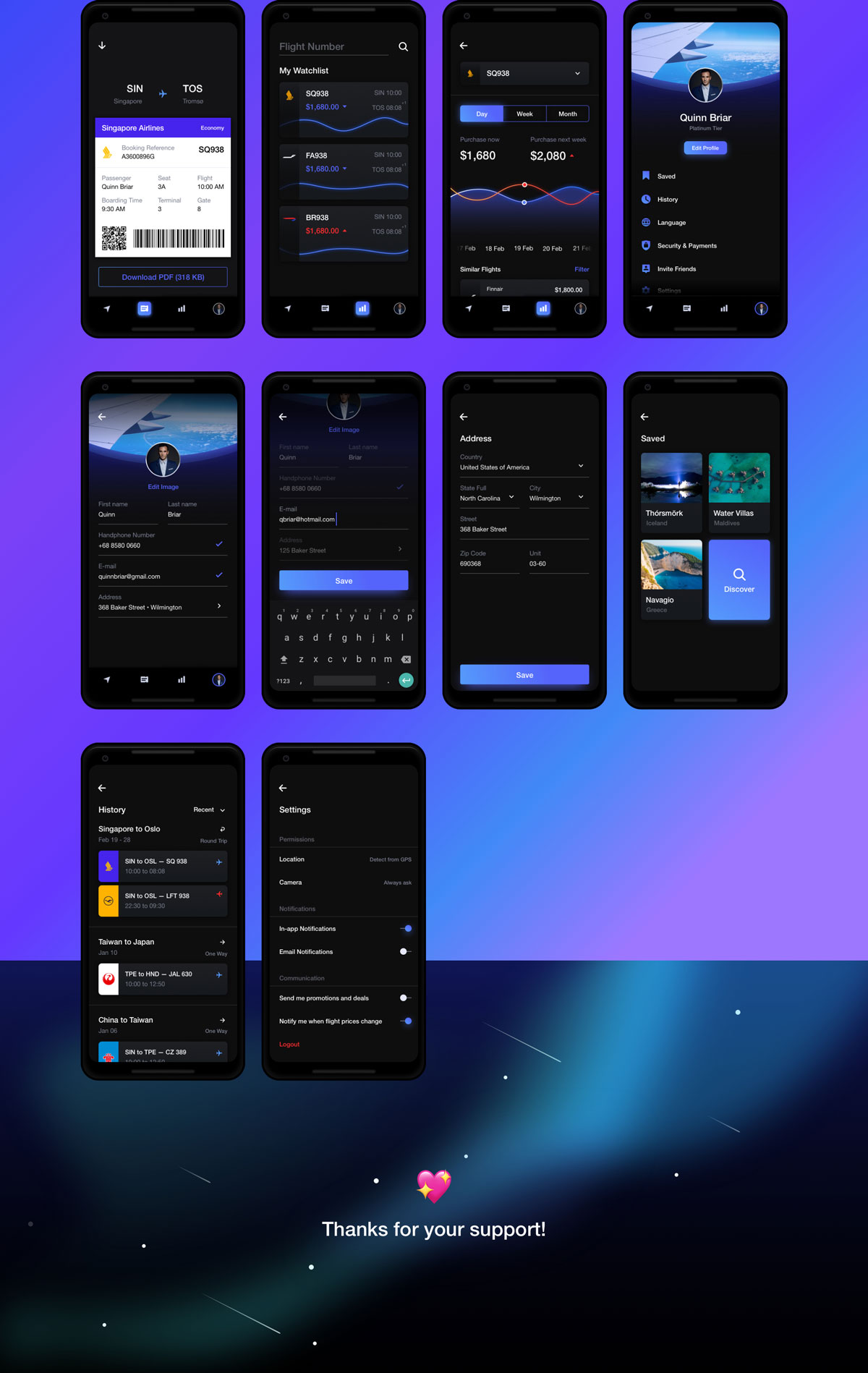 航班机票预订APP应用程序UI界面设计套件 Cosmos UI Kit_img_2