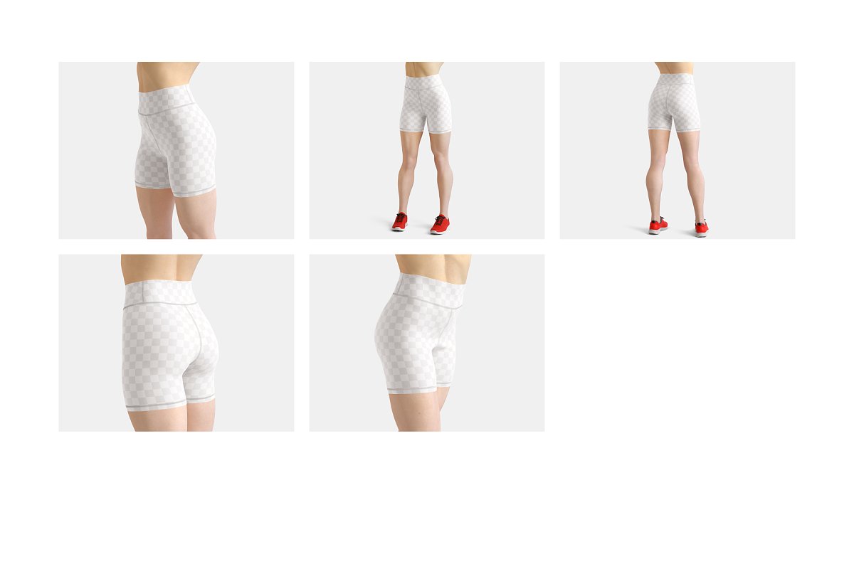 瑜伽健身短裤设计预览图样机模板 Yoga Shorts 2 Mockup_img_2