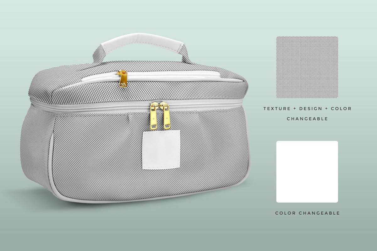 便携手提化妆包外观设计展示图样机模板 Portable Makeup Bag Mockup_img_2