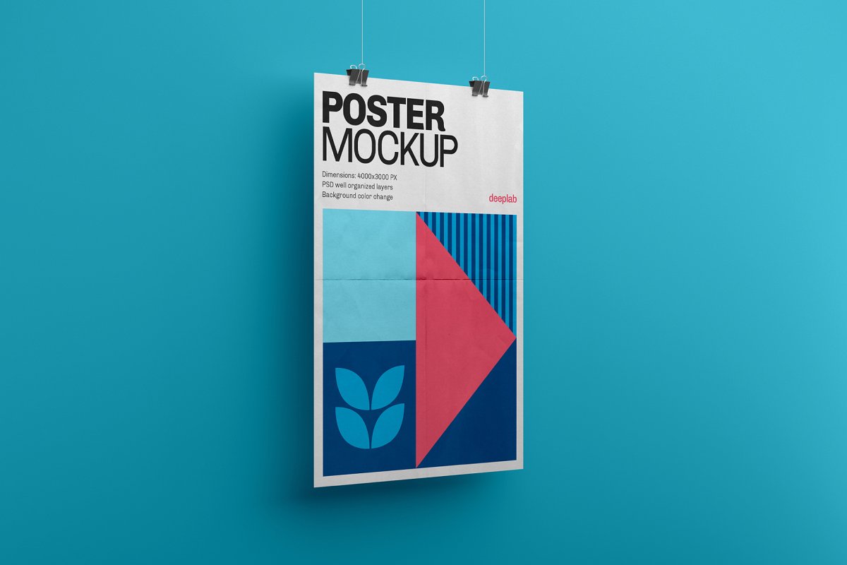 悬挂海报传单设计展示图样机模板合集 Vertical Poster Mockup Set_img_2