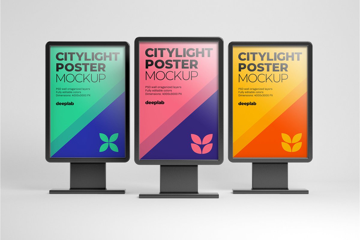 城市户外广告海报设计效果图样机模板合集 Citylight Poster Mockup Set_img_2