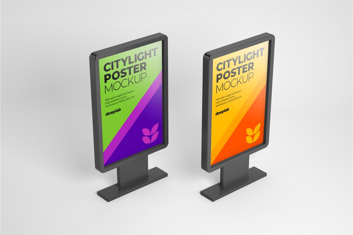 城市户外广告海报设计效果图样机模板合集 Citylight Poster Mockup Set_img_2