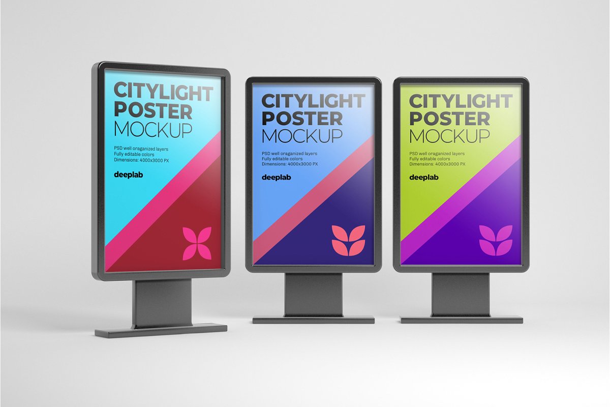 城市户外广告海报设计效果图样机模板合集 Citylight Poster Mockup Set_img_2