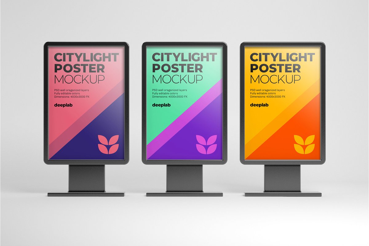 城市户外广告海报设计效果图样机模板合集 Citylight Poster Mockup Set_img_2