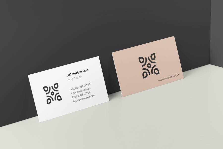 简约90x50商务个人名片设计展示图样机模板 Business Card Mock-up 90x50_img_2