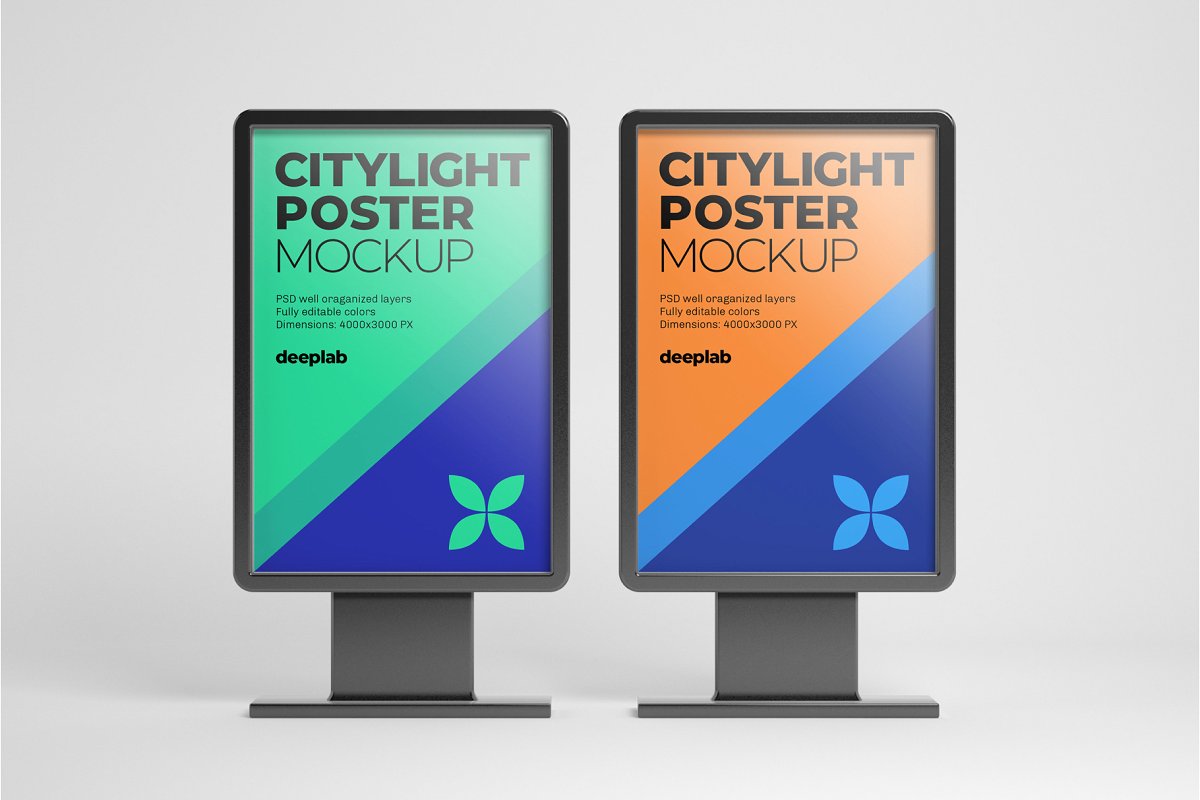 城市户外广告海报设计效果图样机模板合集 Citylight Poster Mockup Set_img_2