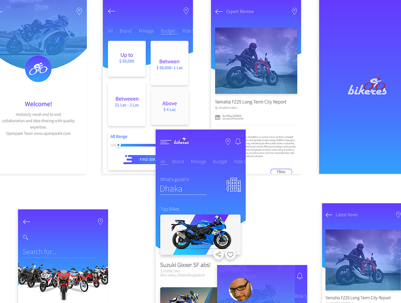 骑行Android App应用程序UI界面设计套件 Bikers App UI Kit_img_2