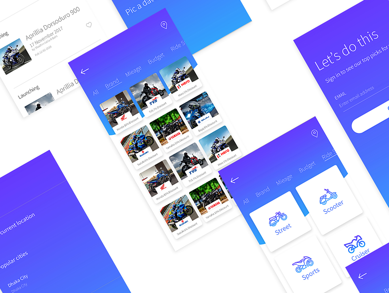 骑行Android App应用程序UI界面设计套件 Bikers App UI Kit_img_2