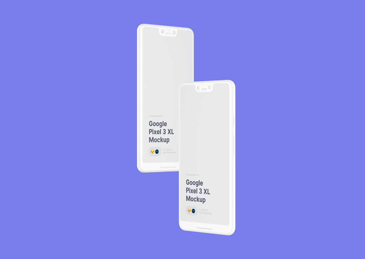 悬浮高分辨率Google Pixel 3 XL手机样机 Google Pixel 3 XL Mockup_img_2