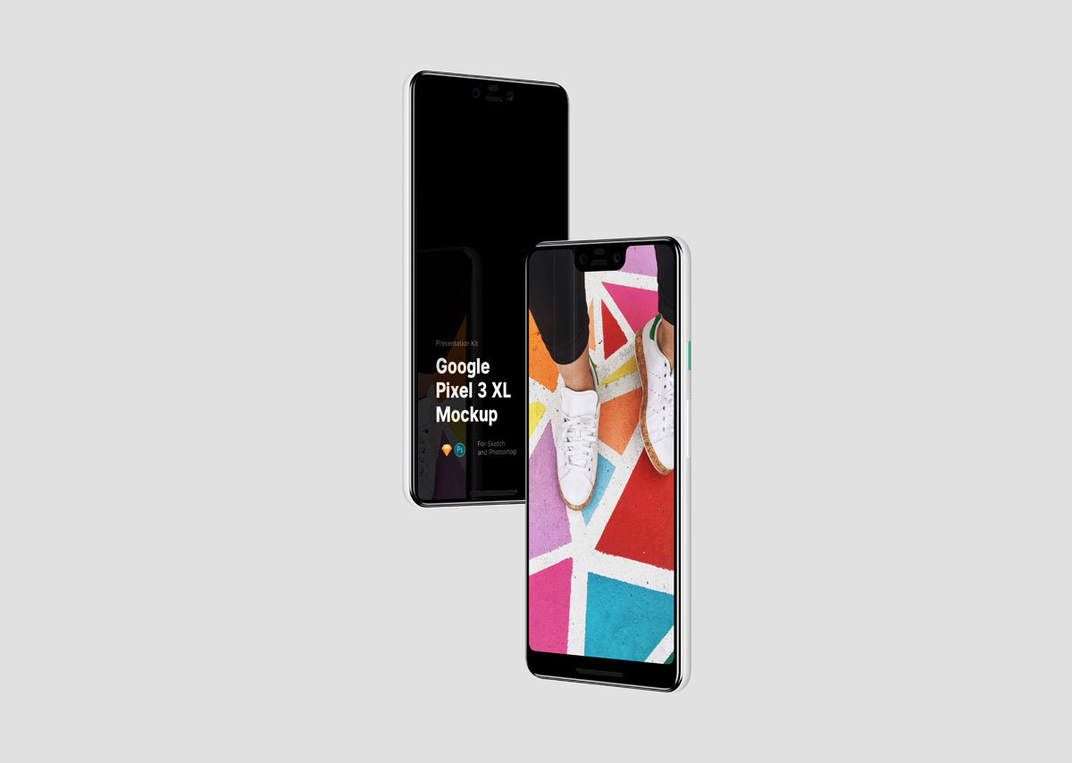 悬浮高分辨率Google Pixel 3 XL手机样机 Google Pixel 3 XL Mockup_img_2