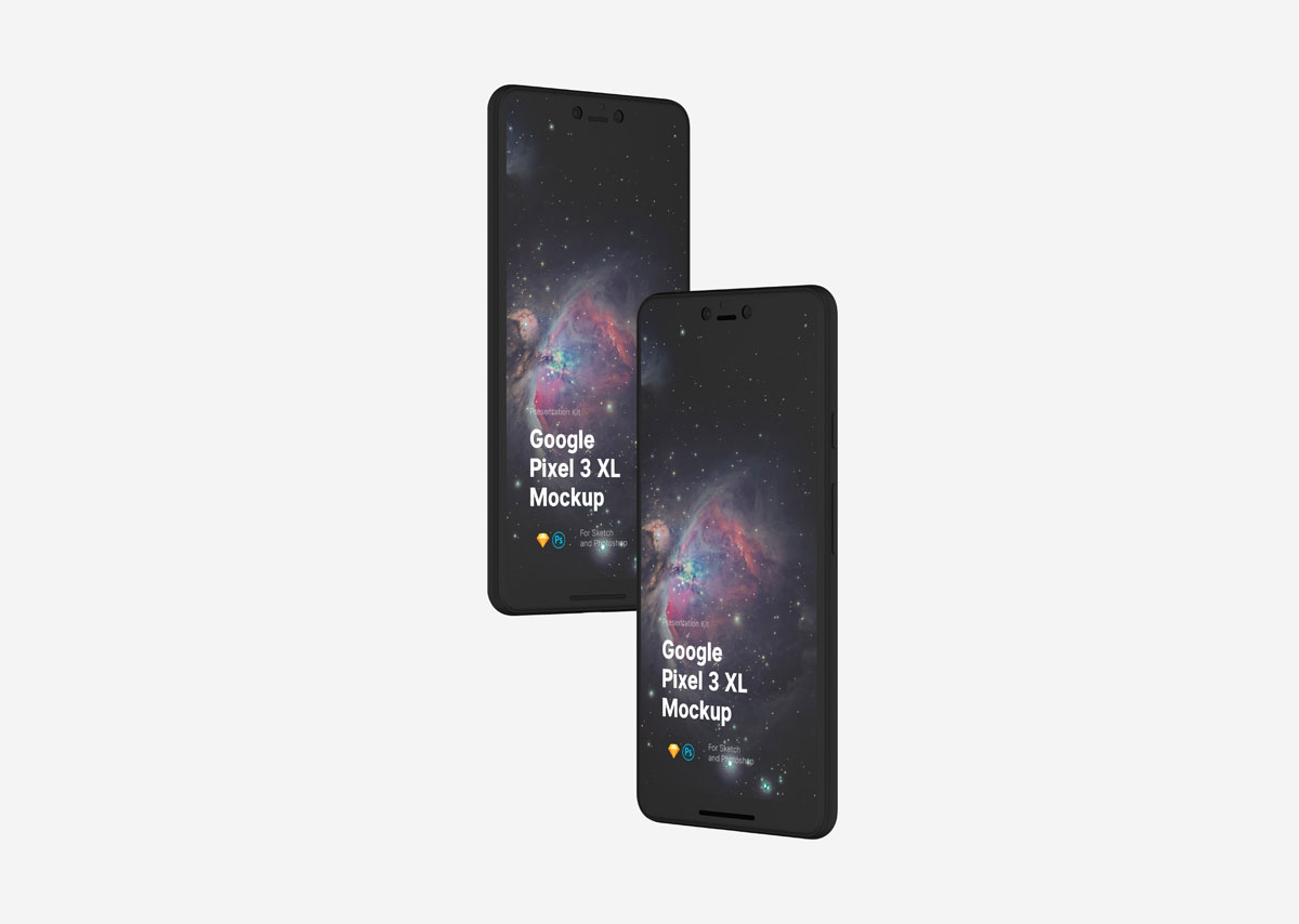 悬浮高分辨率Google Pixel 3 XL手机样机 Google Pixel 3 XL Mockup_img_2