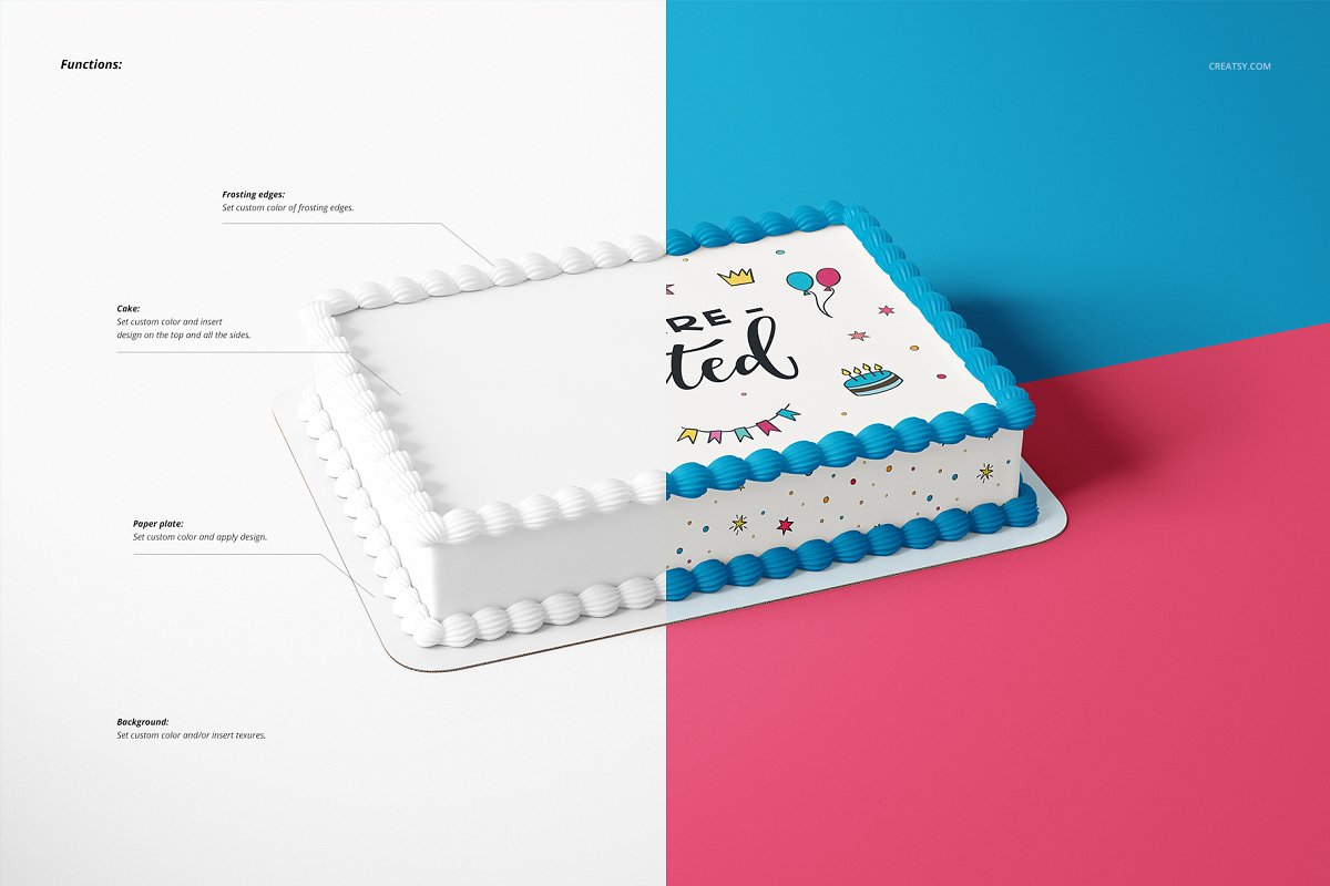 食用蛋糕礼帽外观设计效果图样机模板合集 Edible Cake Topper Mockup Set_img_2
