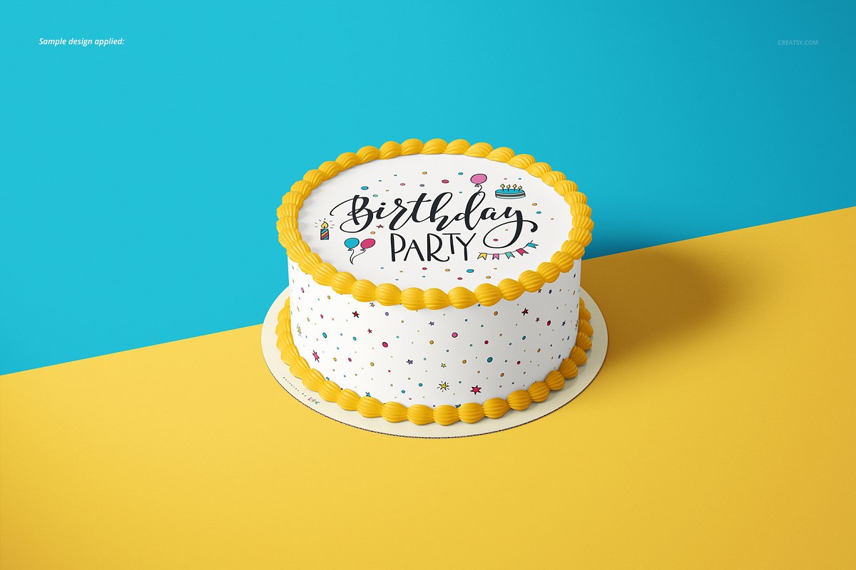 食用蛋糕礼帽外观设计效果图样机模板合集 Edible Cake Topper Mockup Set_img_2