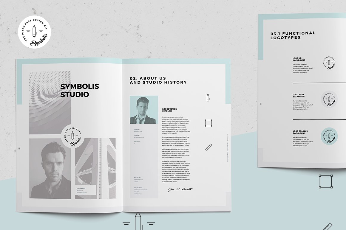 企业品牌规范指南VI手册设计INDD模板 Symbolis Brand Manual Guidelines_img_2