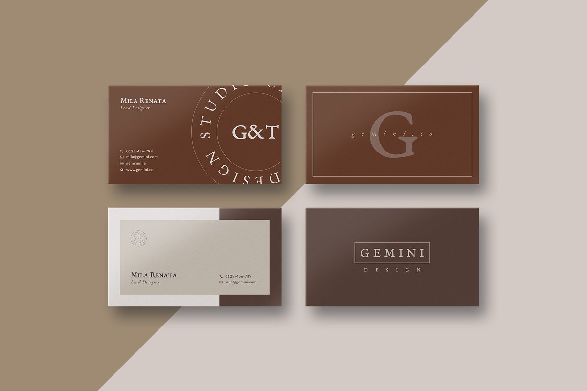 优美商务名片设计PSD模板素材包 Gemini Business Card Templates_img_2