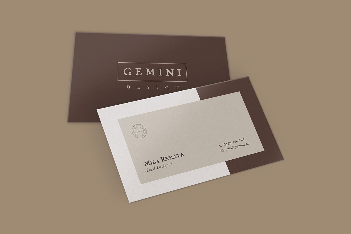 优美商务名片设计PSD模板素材包 Gemini Business Card Templates_img_2