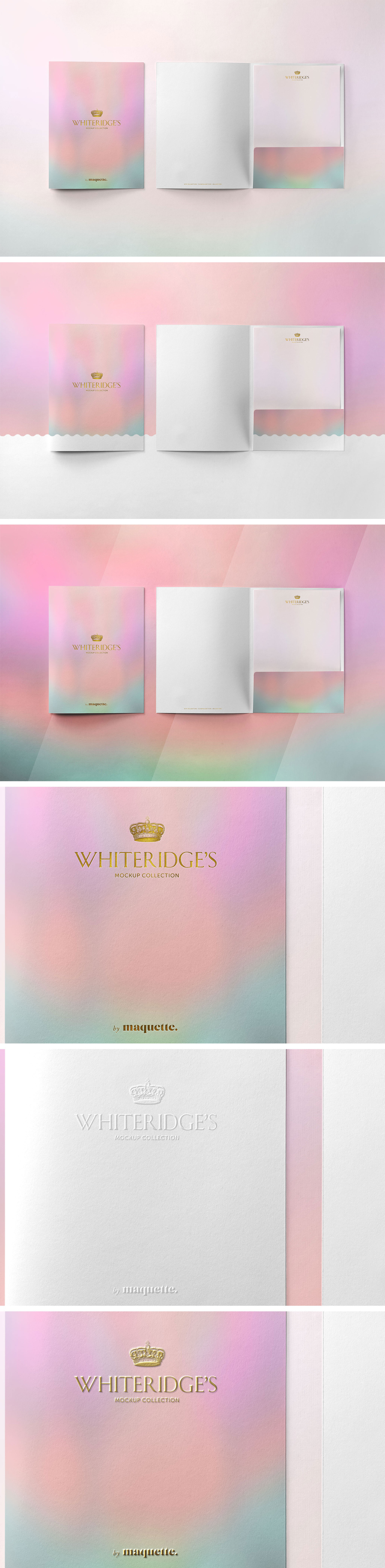豪华金压纹办公文具文件夹设计样机模板 Luxury Gold-Embossed Corporate Stationery Mockup 2_img_2
