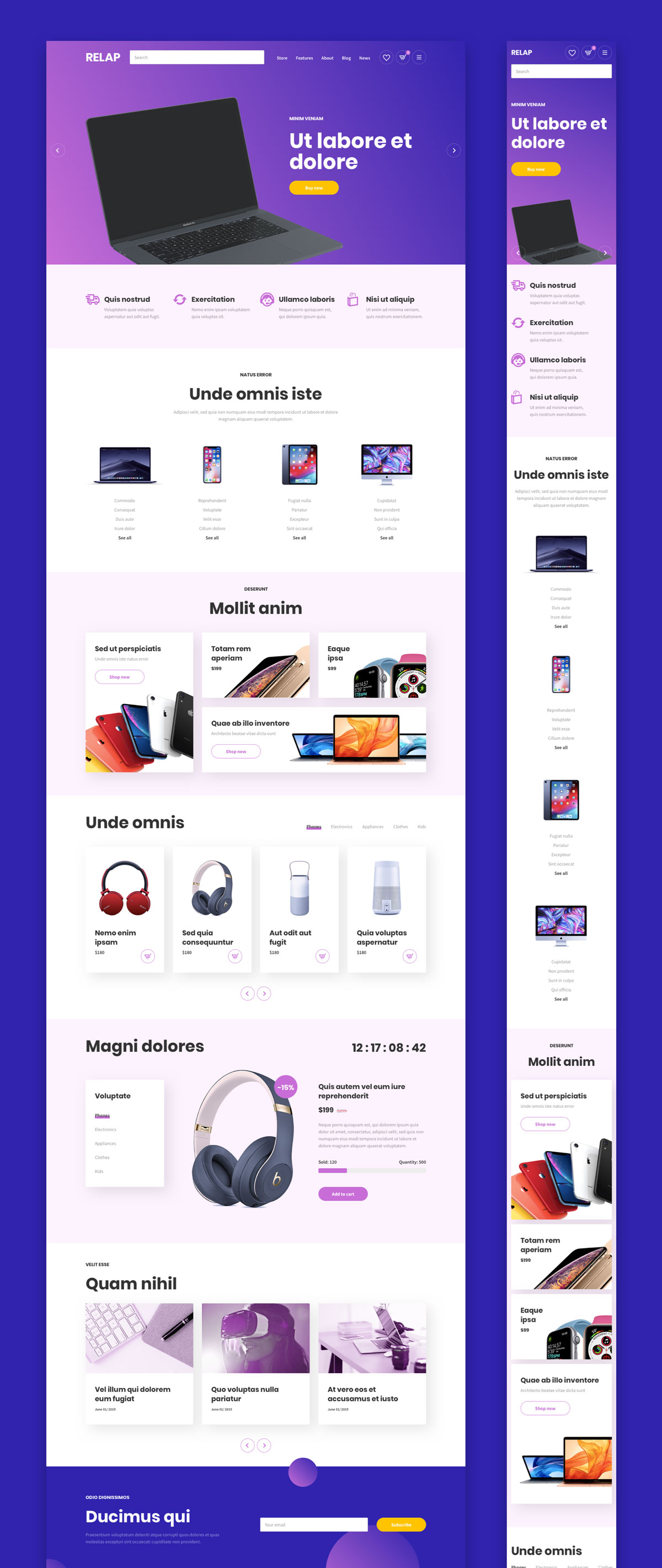 7个响应式登录页面企业网页设计模板 RELAP – Responsive Landing Pages_img_2