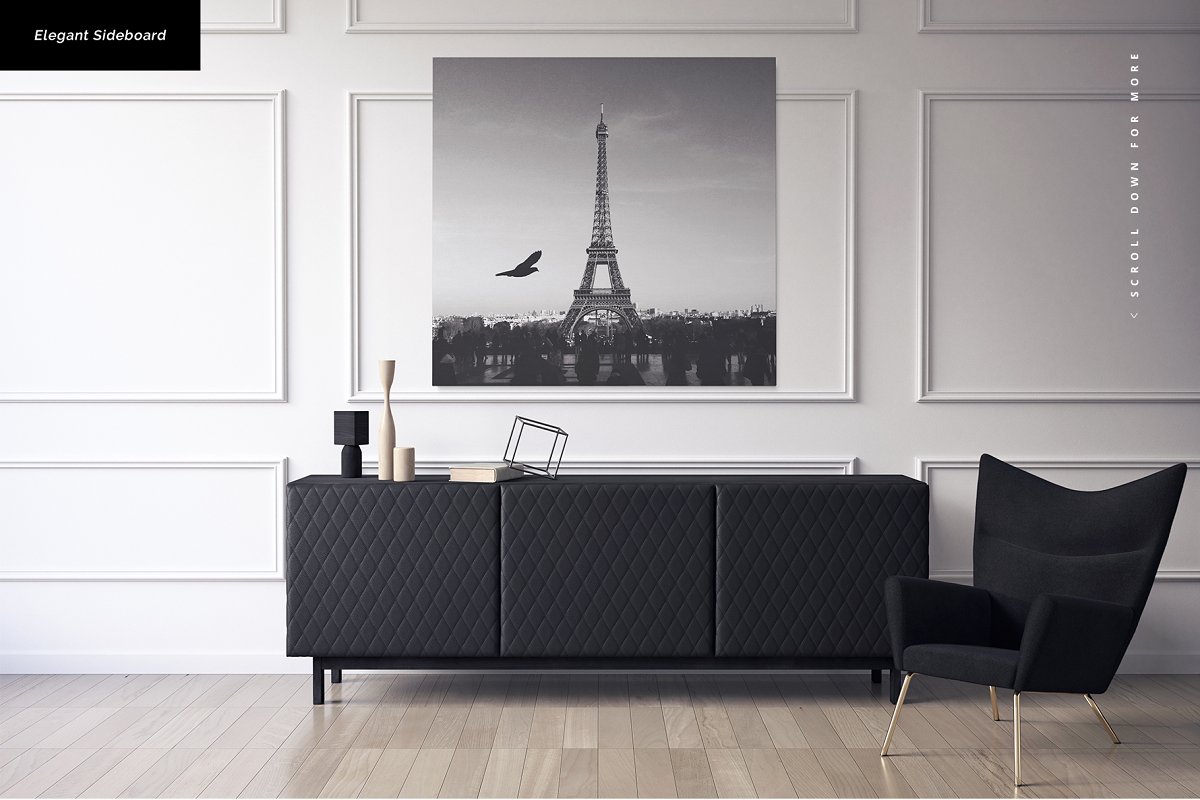 15款豪华室内绘画艺术品海报展示样机模板 Luxury Interior Canvas Print Mockups_img_2