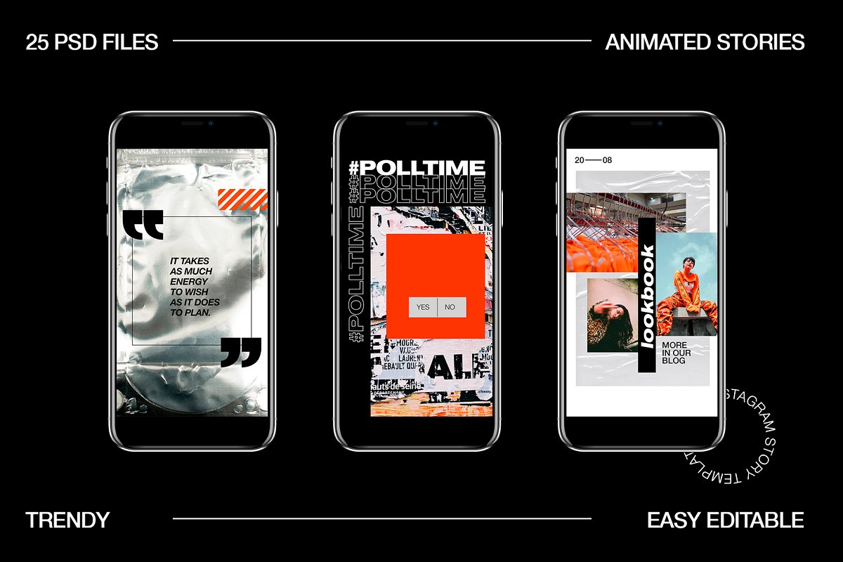 时尚新潮品牌故事Instagram推广社交素材设计套件 Trendy Animated Instagram Stories_img_2