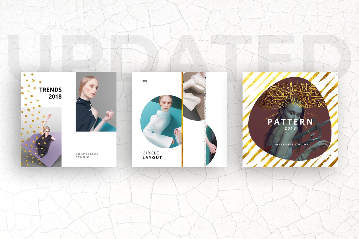 方形抽象图形服装品牌Instagram推广贴文广告模板 PATTERN Animated Instagram Posts_img_2