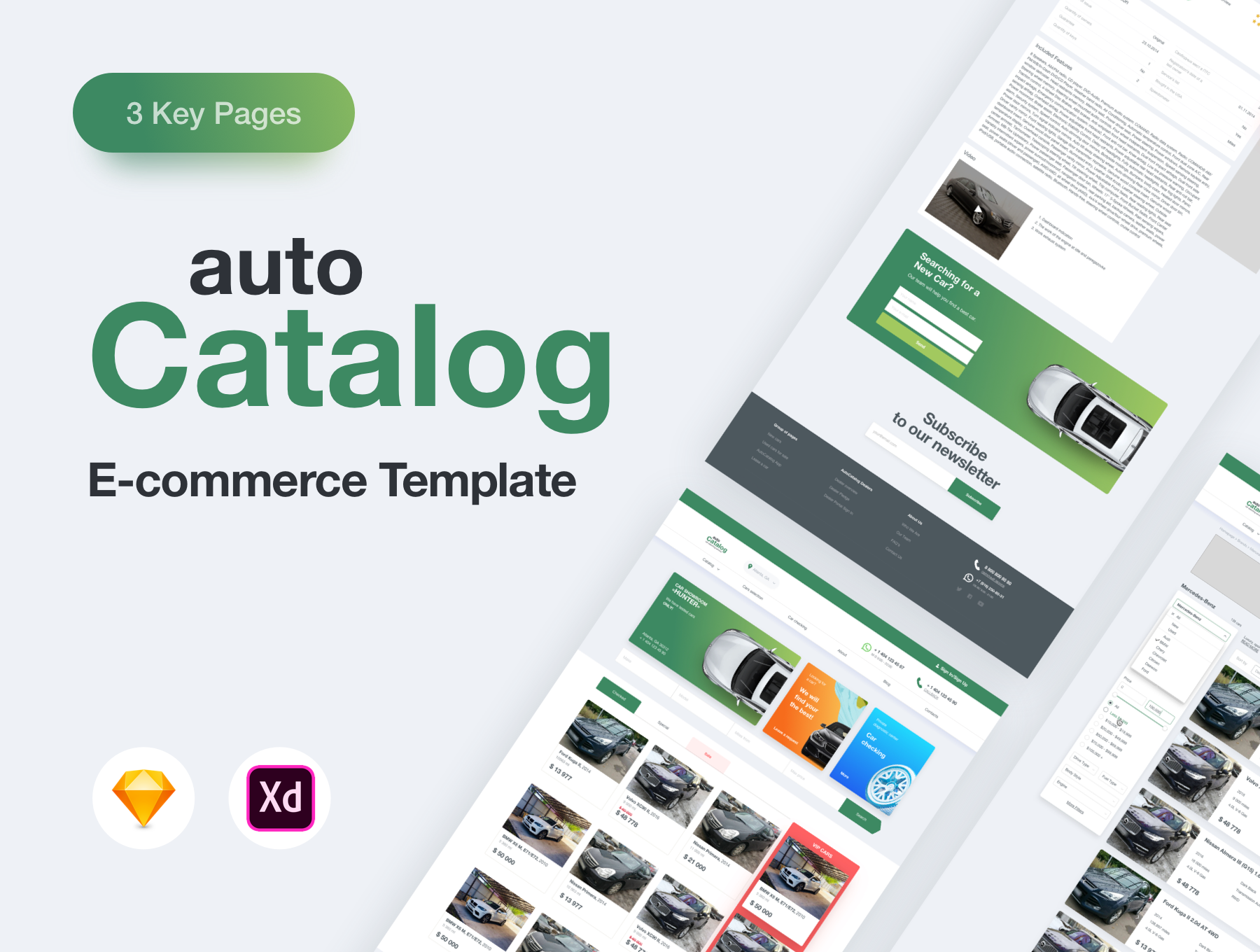 汽车销售电子商务网站WEB UI页面设计模板 AutoCatalog E-Commerce Template_img_2