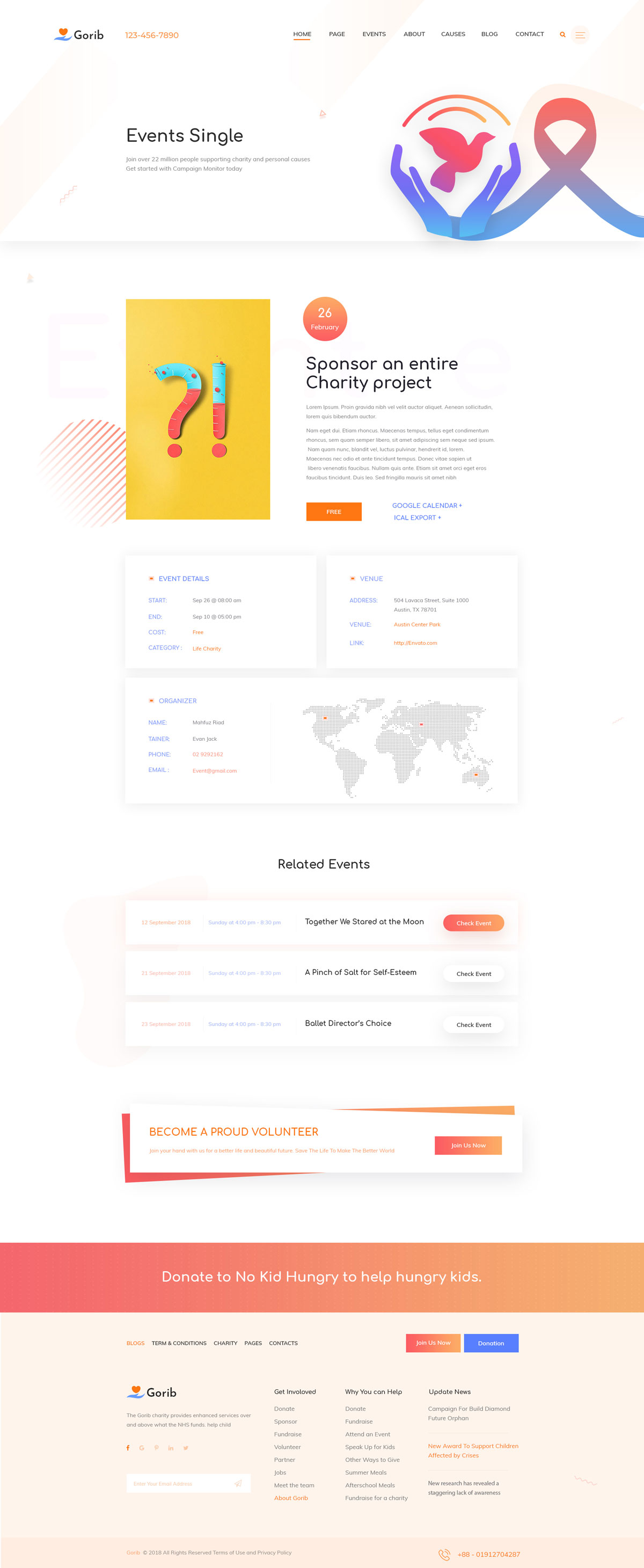 创意慈善组织网站WEB UI页面设计XD模板 Gorib - Creative NonProfit Fundraising Charity PSD Template_img_2