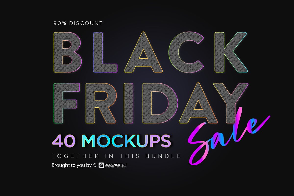 黑色星期五40款产品外观设计预览图样机模板合集 Black Friday Sale ~ Mockup Bundle_img_2