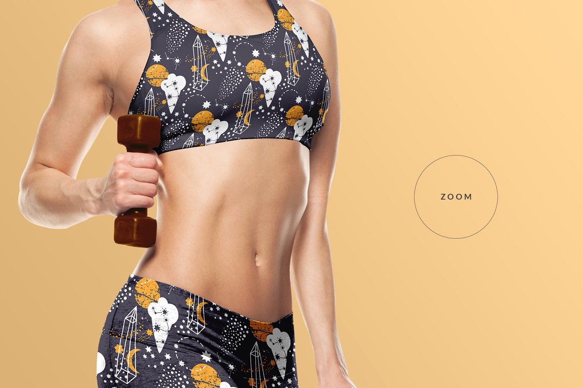 逼真女性健身服装设计样机PSD模板 Female Fitness Outfit Mockup_img_2