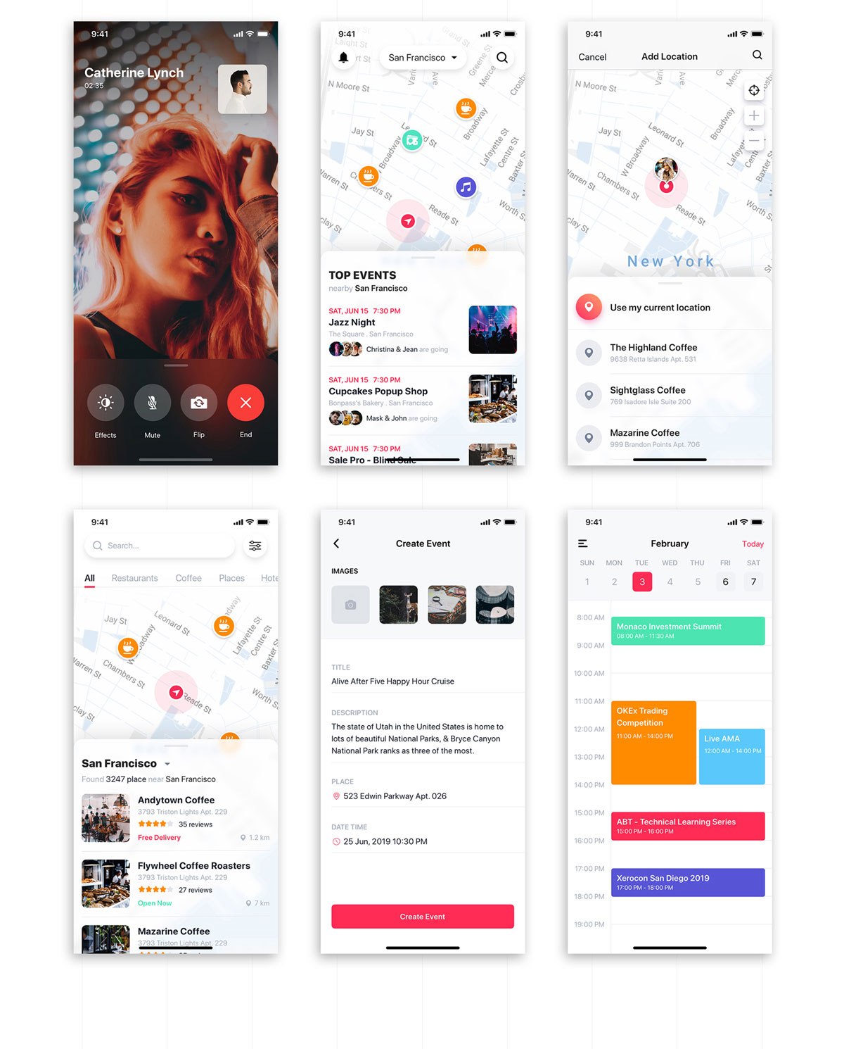 精美社交小视频APP应用程序UI设计套件 Jazam - Social Mobile App UI Kit_img_2