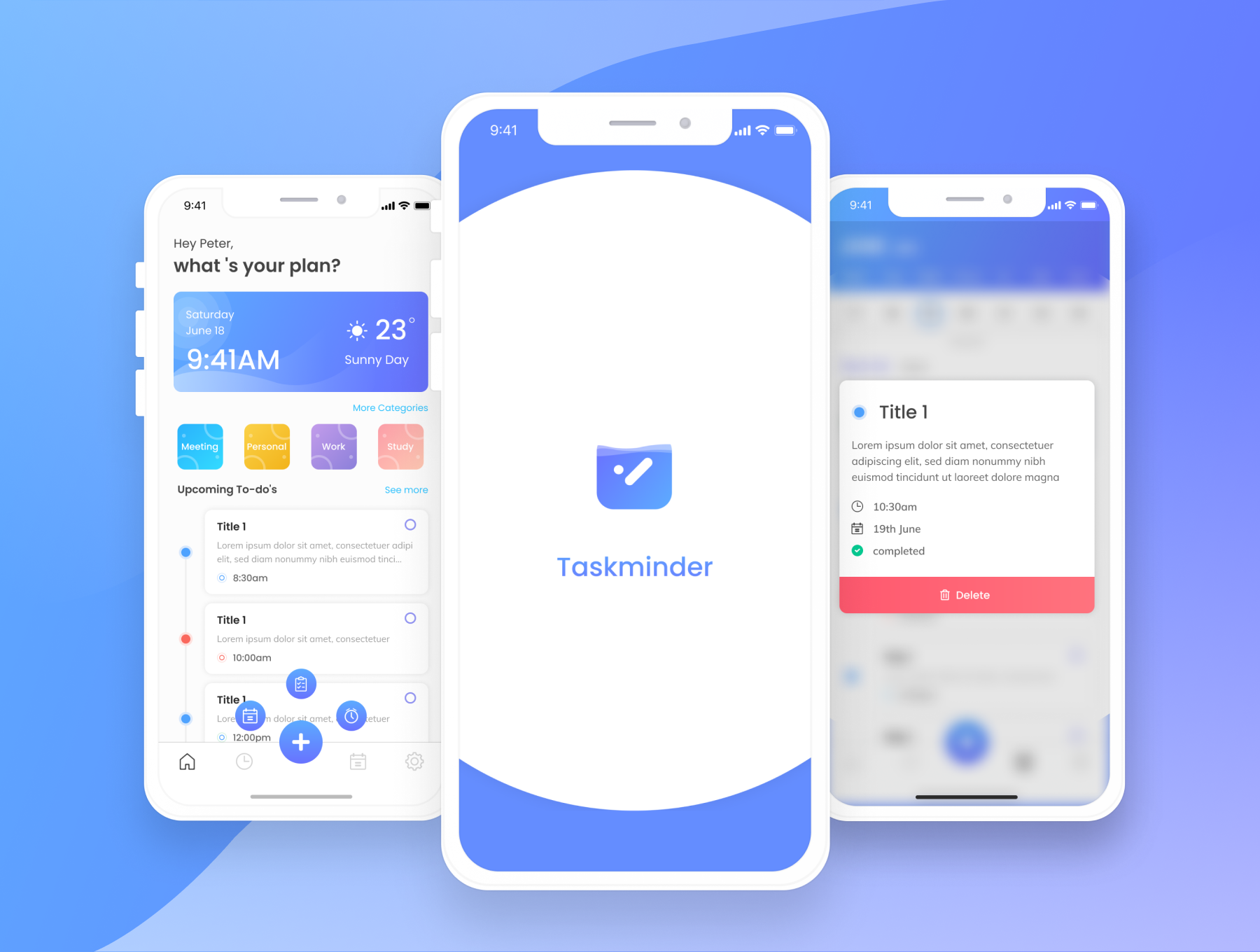 每日任务管理APP应用程序UI设计套件FIG模板 Taskminder - Task, Alarm and Event remind Mobile App UI Kit_img_2