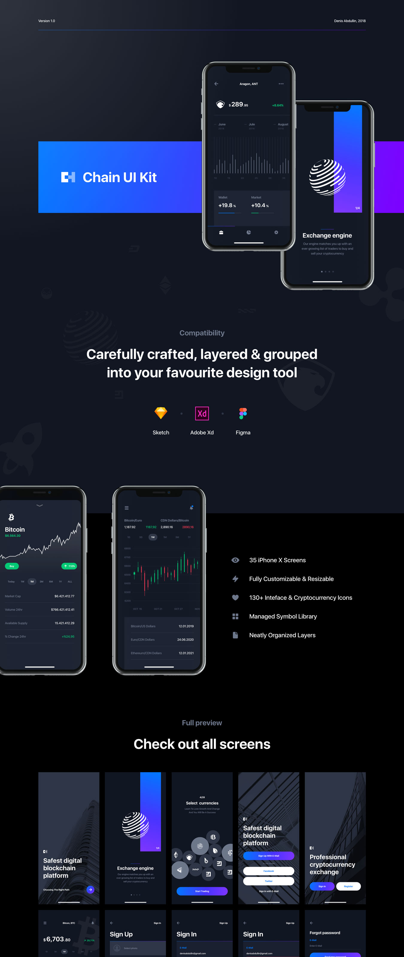 加密货币交易平台APP应用设计UI套件 Chain Crypto UI Kit_img_2