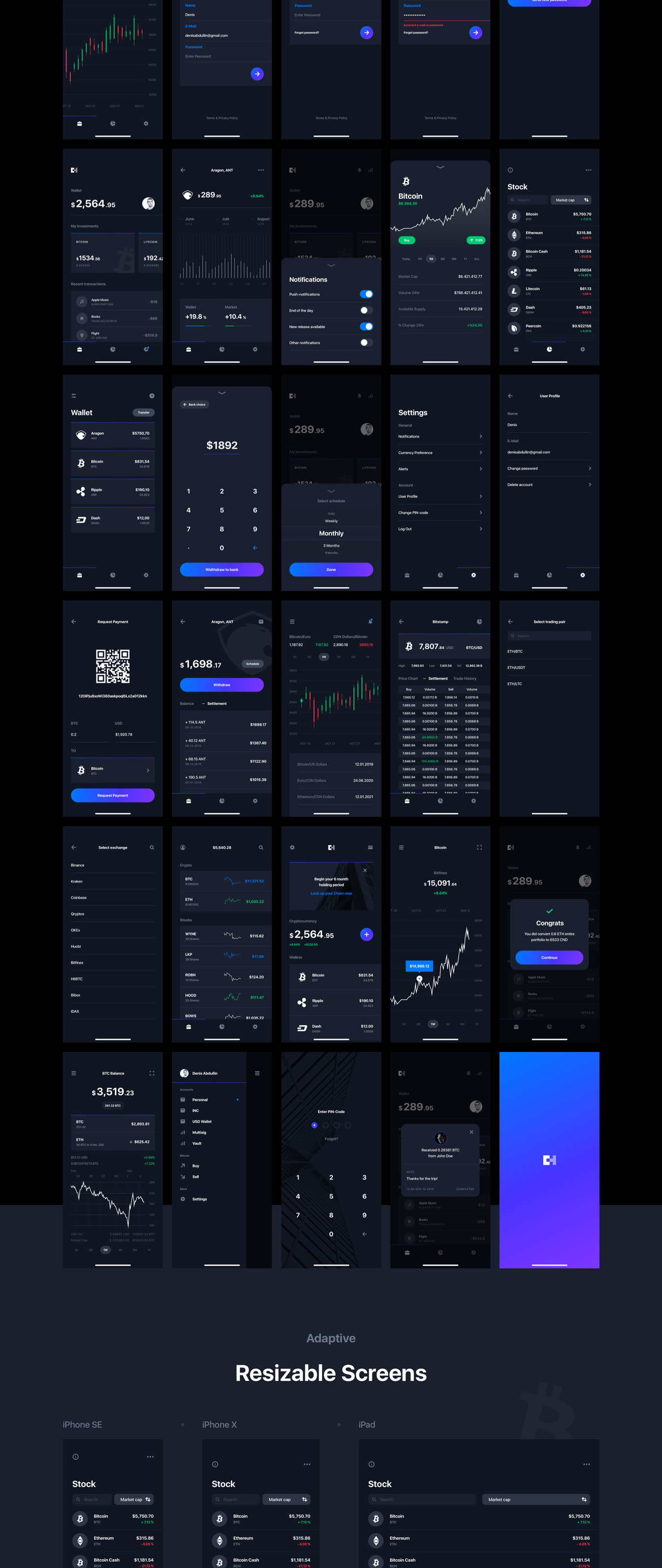 加密货币交易平台APP应用设计UI套件 Chain Crypto UI Kit_img_2