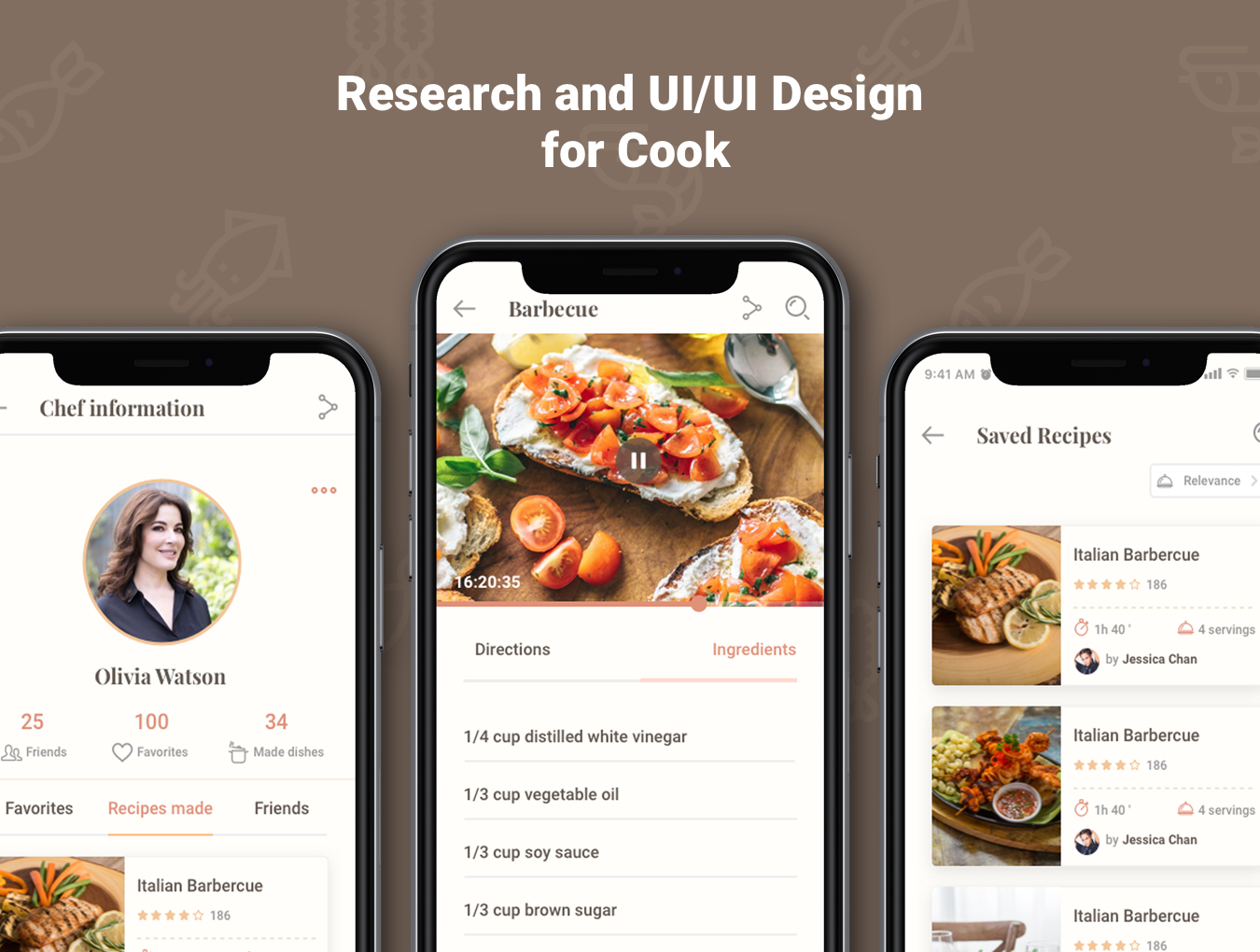 食物烹饪教学社交APP应用程序UI界面设计套件 Caco Cooking UI Kit_img_2